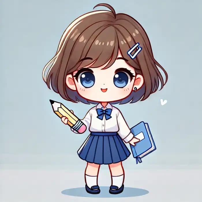 Ảnh học sinh chibi nữ siêu đáng yêu
