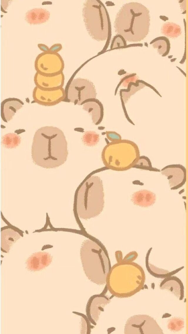 Hình nền Capybara chibi cho điện thoại
