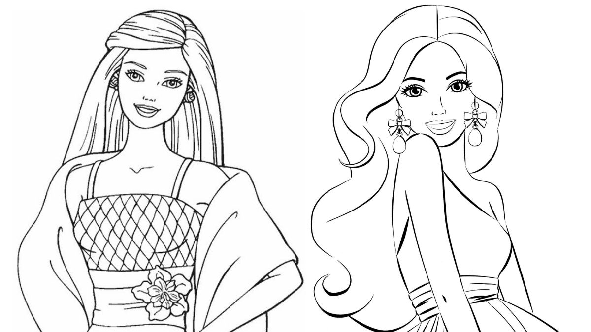 Bộ sưu tập hình công chúa cho bé tô màu barbie