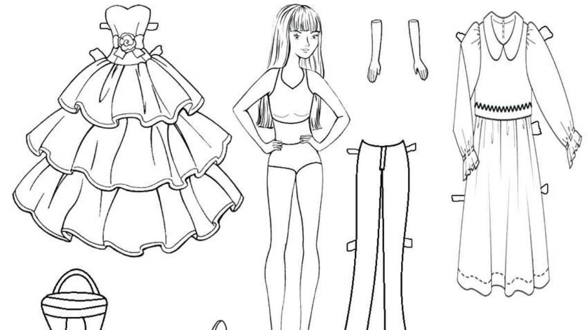 Bộ sưu tập hình công chúa cho bé tô màu barbie