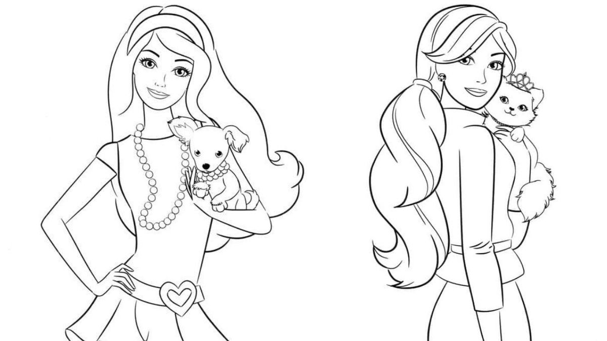 Bộ sưu tập hình công chúa cho bé tô màu barbie