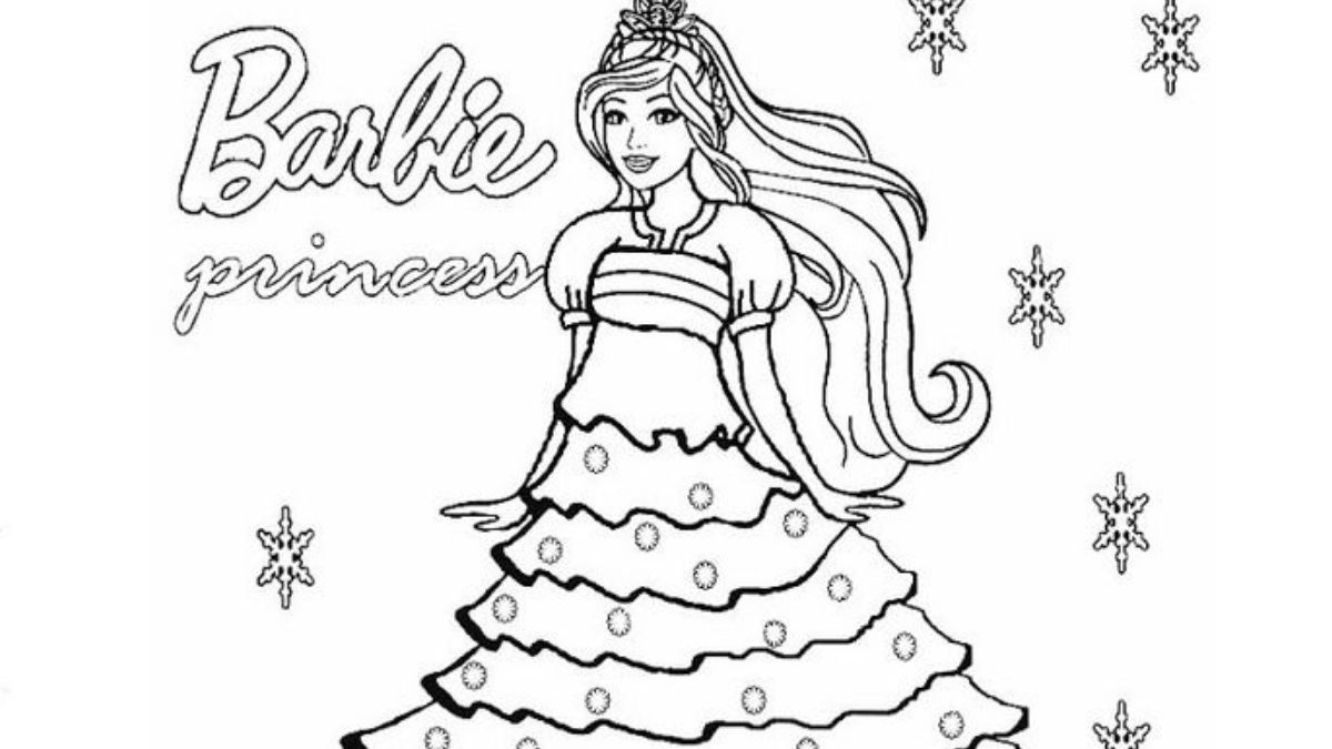 Bộ sưu tập hình công chúa cho bé tô màu barbie