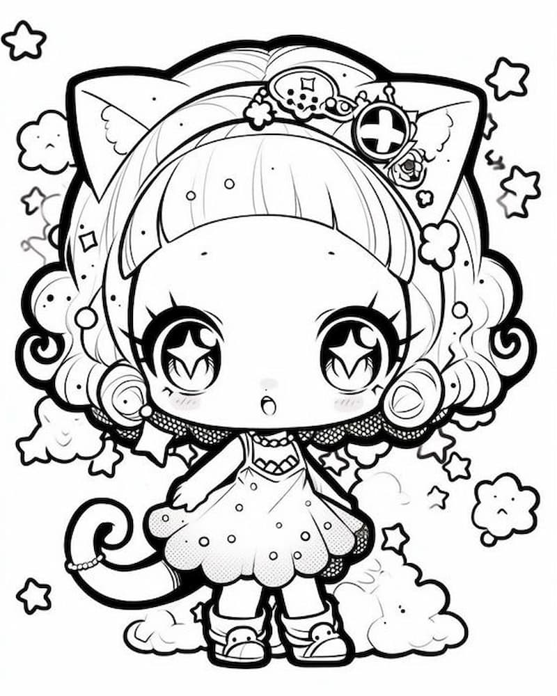 Bộ sưu tập tranh tô màu anime cute chibi