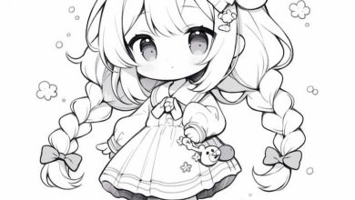 Bộ sưu tập tranh tô màu anime cute đơn giản