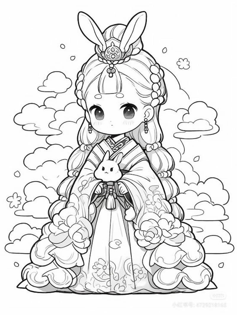 Bộ sưu tập tranh tô màu anime cute đơn giản