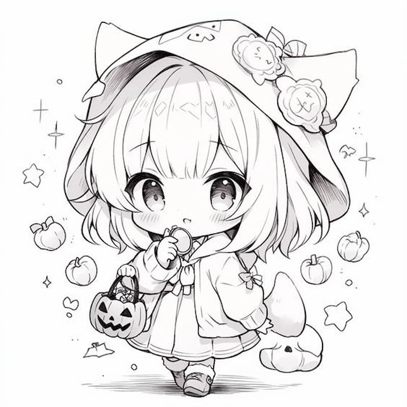 Bộ sưu tập tranh tô màu anime cute đơn giản