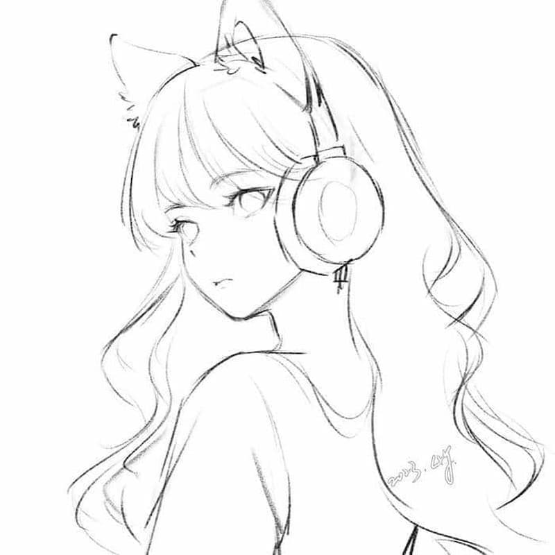 Bộ sưu tập tranh tô màu anime girl ngầu