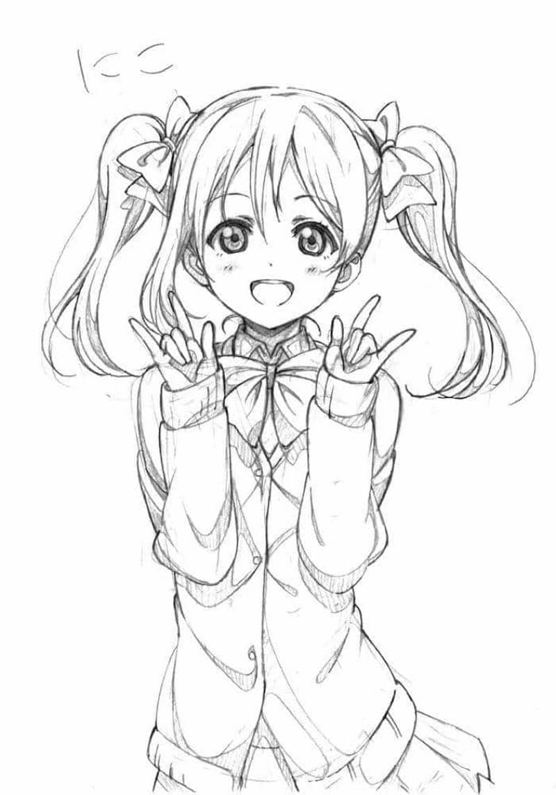 Bộ sưu tập tranh tô màu anime girl ngầu