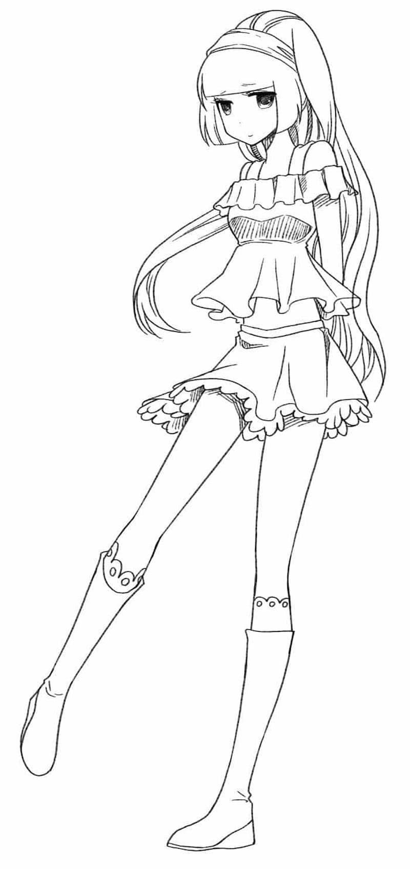 Bộ sưu tập tranh tô màu anime girl ngầu