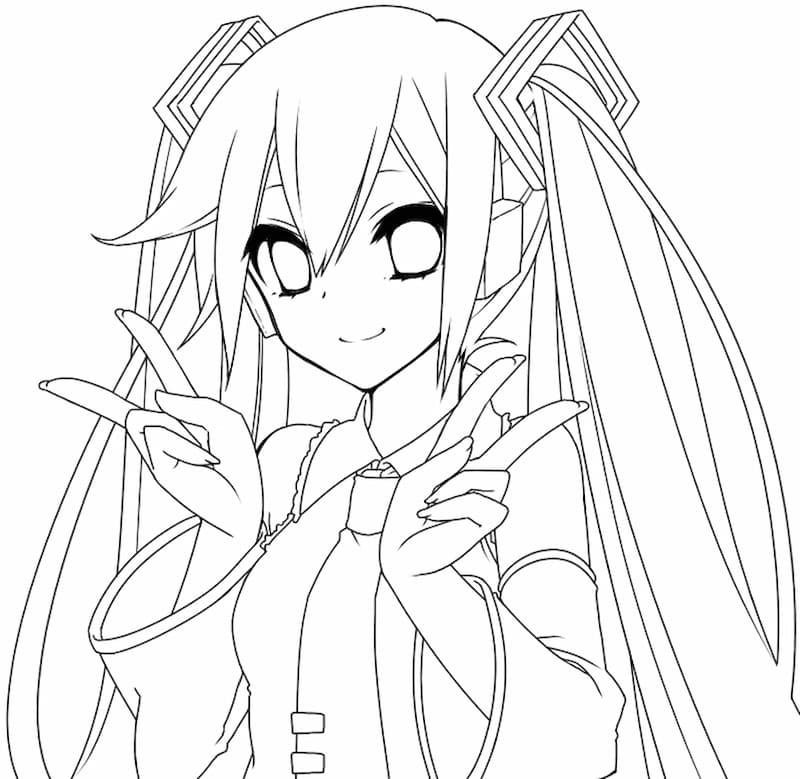 Bộ sưu tập tranh tô màu anime girl ngầu