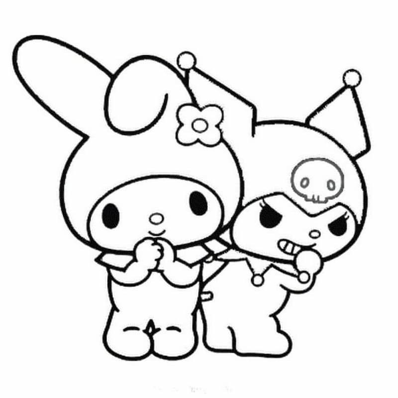 Bộ sưu tập tranh tô màu Kuromi và Melody cute