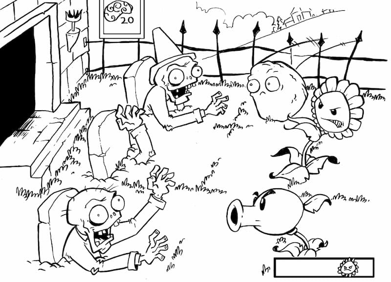 Bộ sưu tập tranh tô màu zombie miễn phí tải