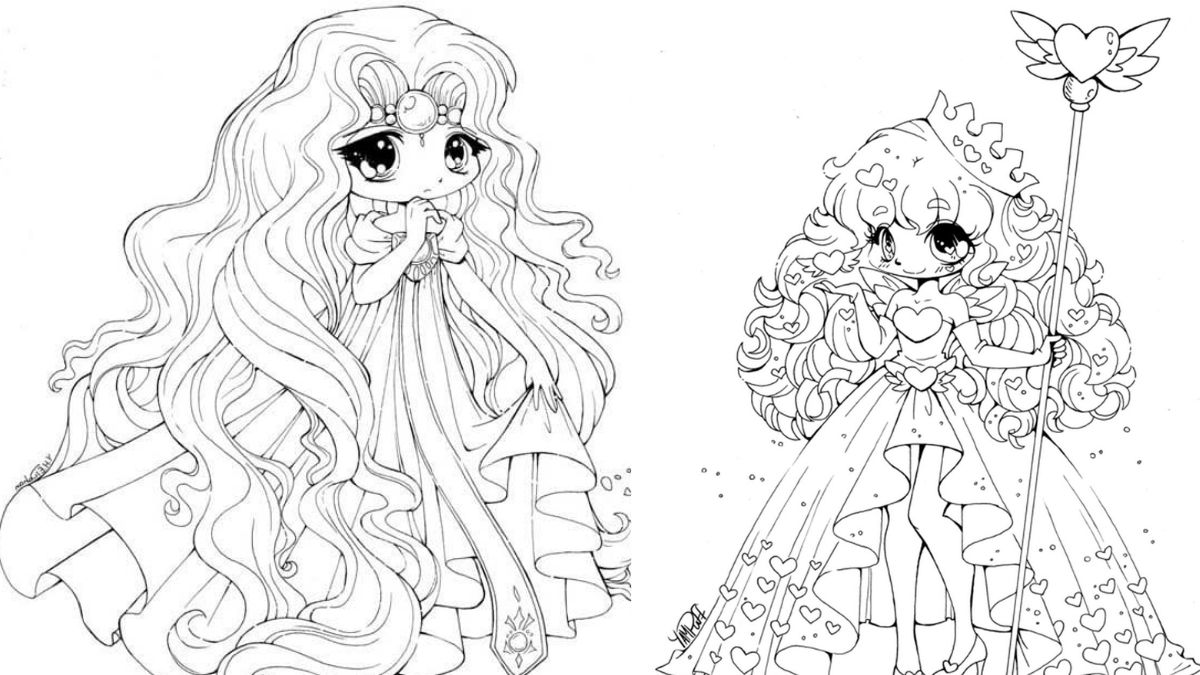 Kho tô màu hình công chúa Chibi