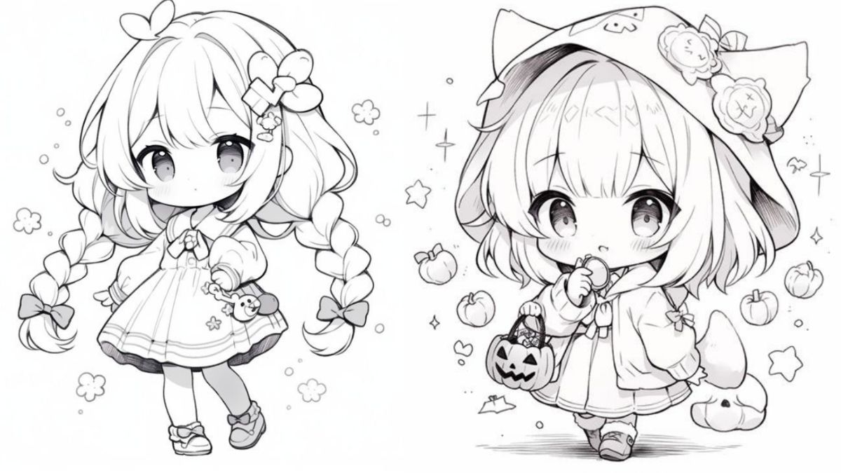 Kho tô màu hình công chúa Chibi