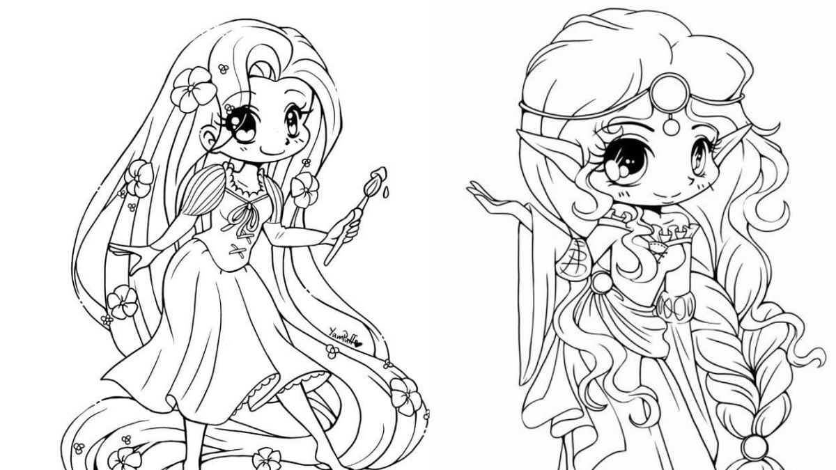 Kho tô màu hình công chúa Chibi