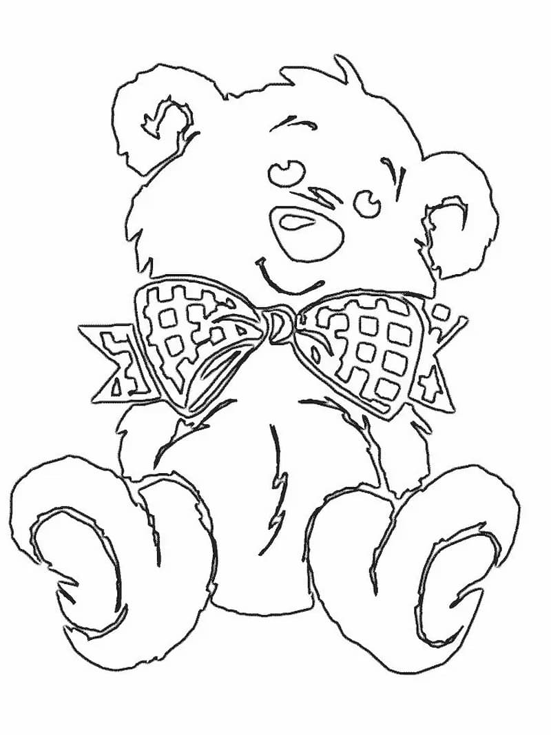 Mẫu hình ảnh tranh tô màu gấu dâu cute miễn phí tải