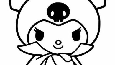 Mẫu tranh tô màu Kuromi anime cute