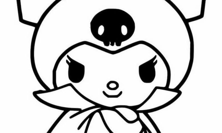 Mẫu tranh tô màu Kuromi anime cute