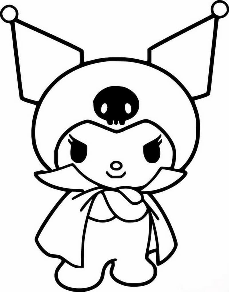 Mẫu tranh tô màu Kuromi anime cute