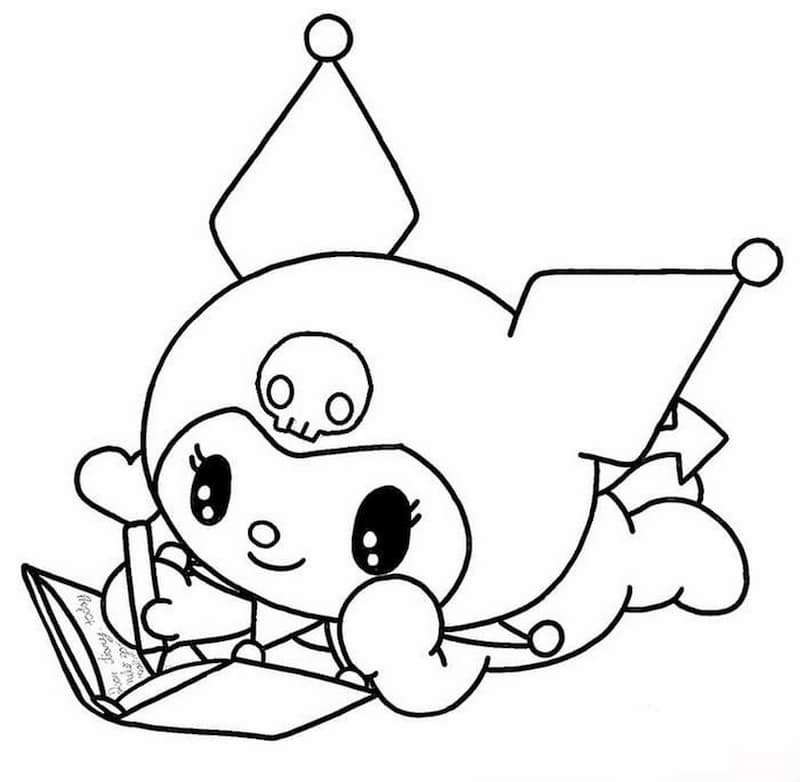 Mẫu tranh tô màu Kuromi anime cute
