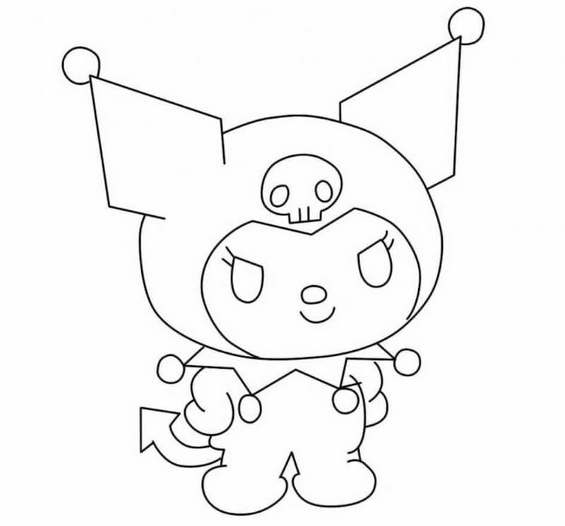 Mẫu tranh tô màu Kuromi anime cute