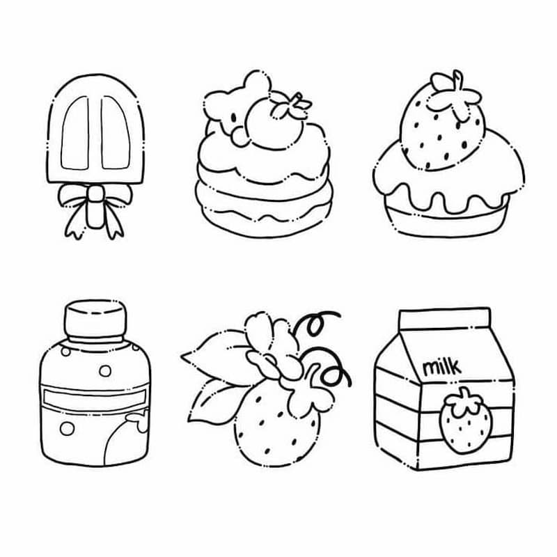 Tải tranh tô màu sticker cute miễn phí
