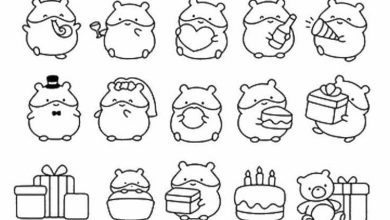 Tải tranh tô màu sticker cute miễn phí