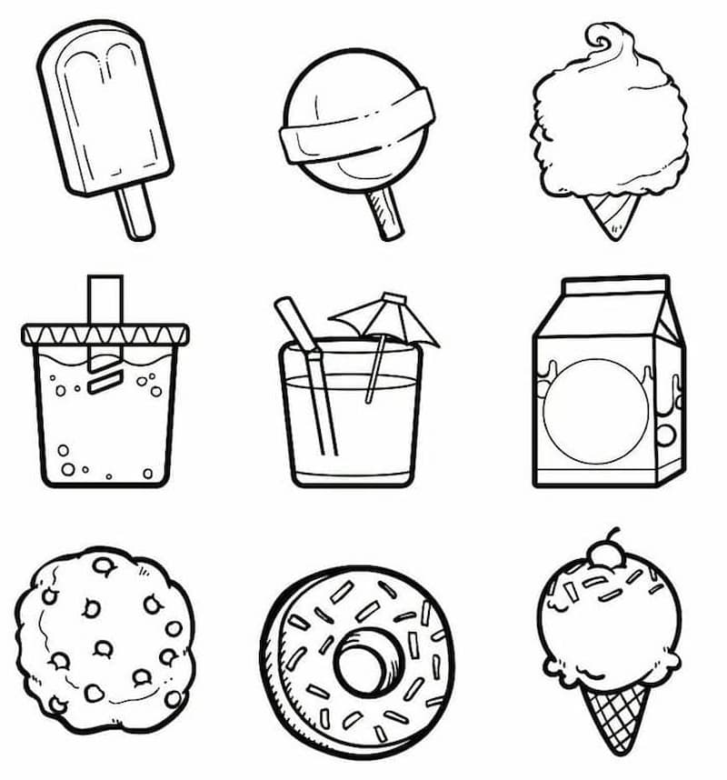 Tải tranh tô màu sticker cute miễn phí