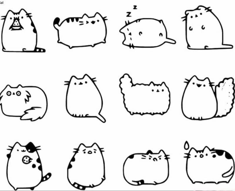 Tải tranh tô màu sticker cute miễn phí