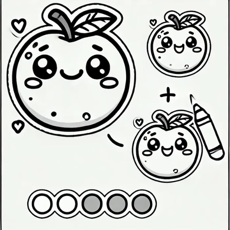 Tải tranh tô màu sticker cute miễn phí