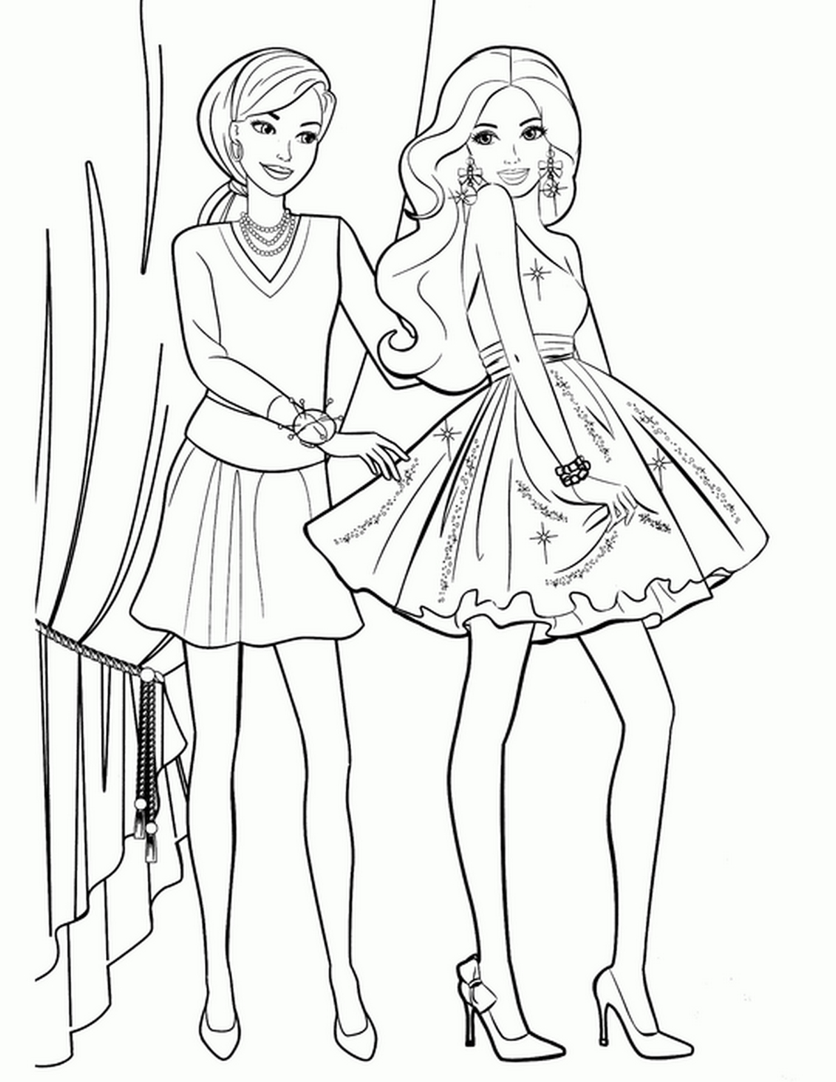 Tổng hợp các mẫu tranh tô màu búp bê barbie