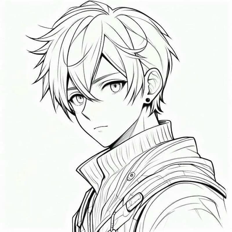 Tổng hợp tranh tô màu anime nam ngầu