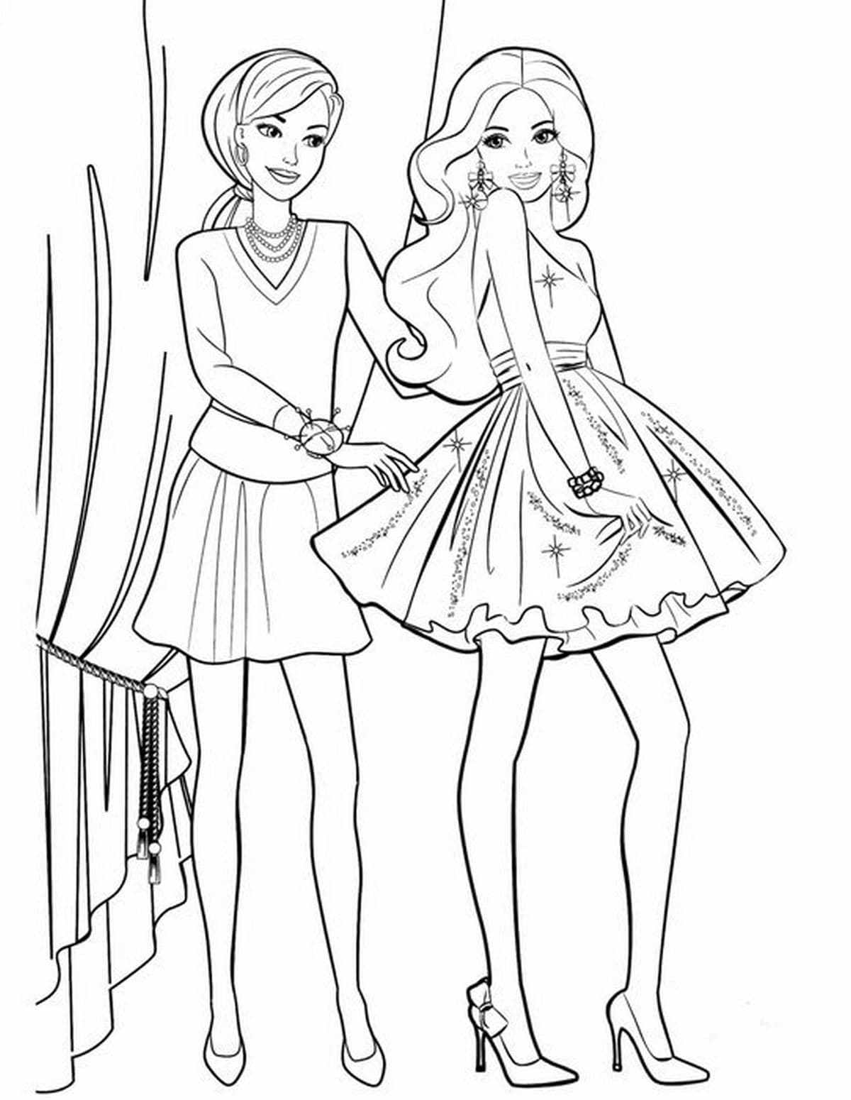 Tổng hợp các mẫu tranh tô màu búp bê barbie