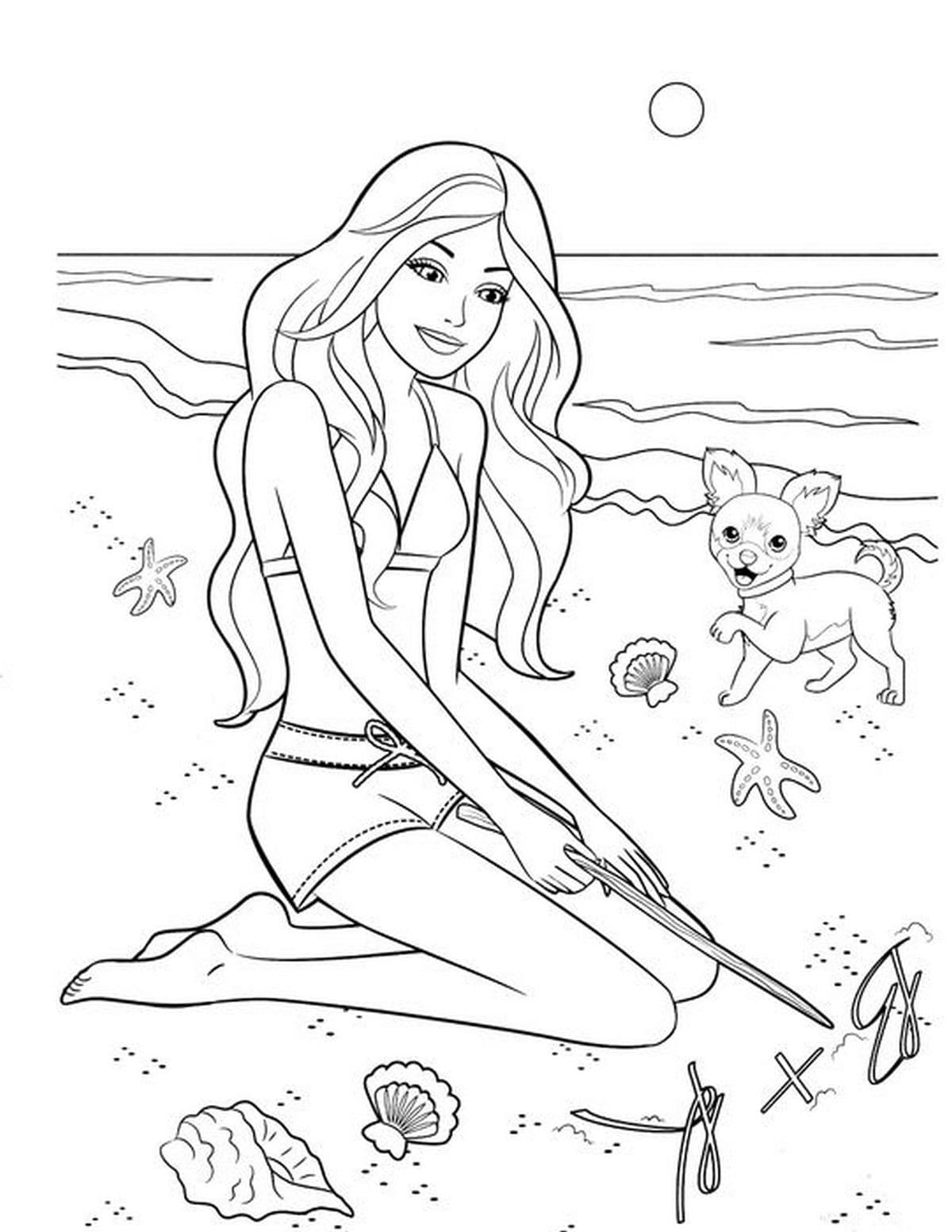 Tổng hợp các mẫu tranh tô màu búp bê barbie