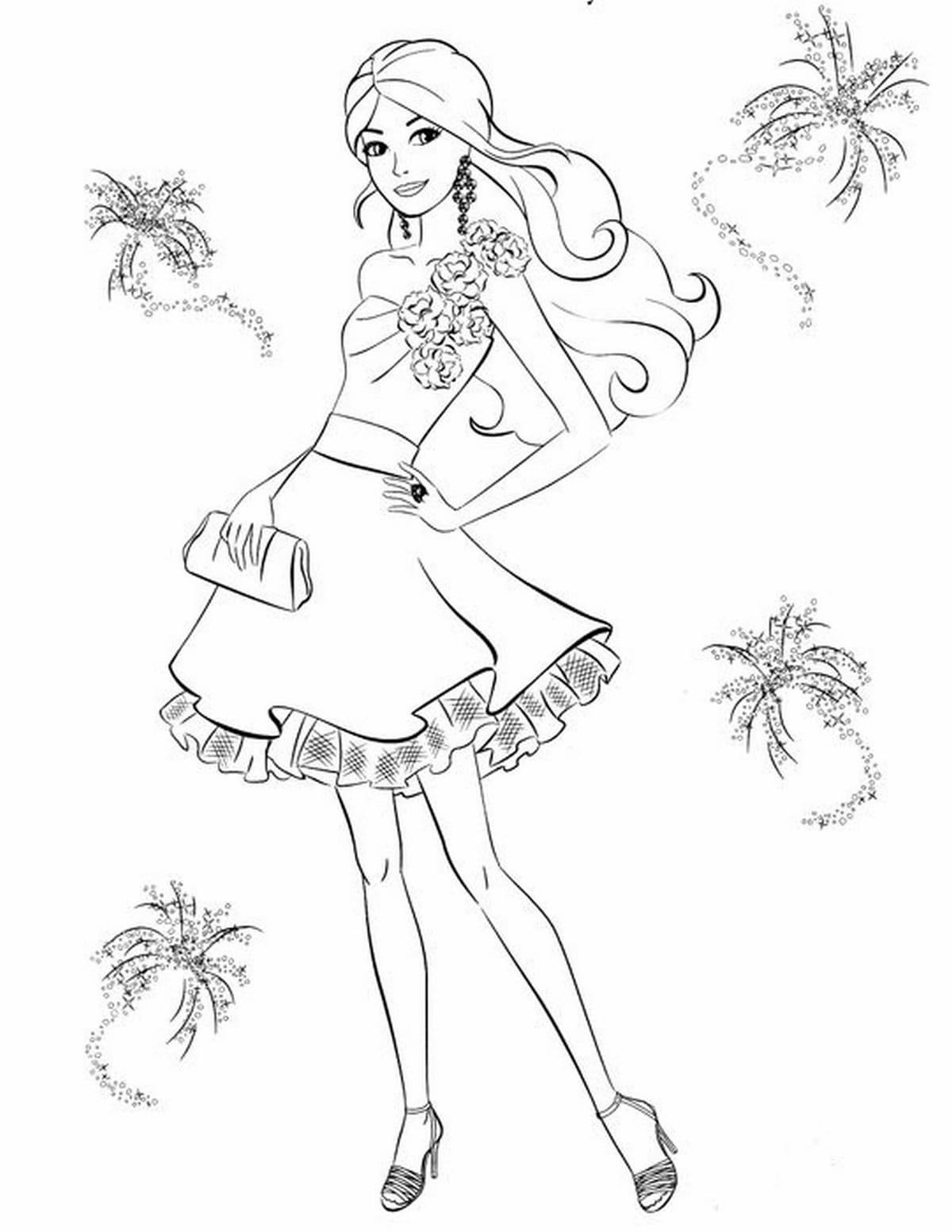 Tổng hợp các mẫu tranh tô màu búp bê barbie